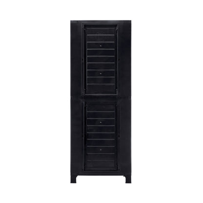 Livsip Outdoor Storage Cabinet Adjustable Tall Black-Outdoor Storage Cabinets-PEROZ Accessories
