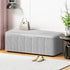 Artiss Storage Ottoman Blanket Box Velvet Grey 103cm-Furniture > Living Room > Ottomans & Footstools-PEROZ Accessories