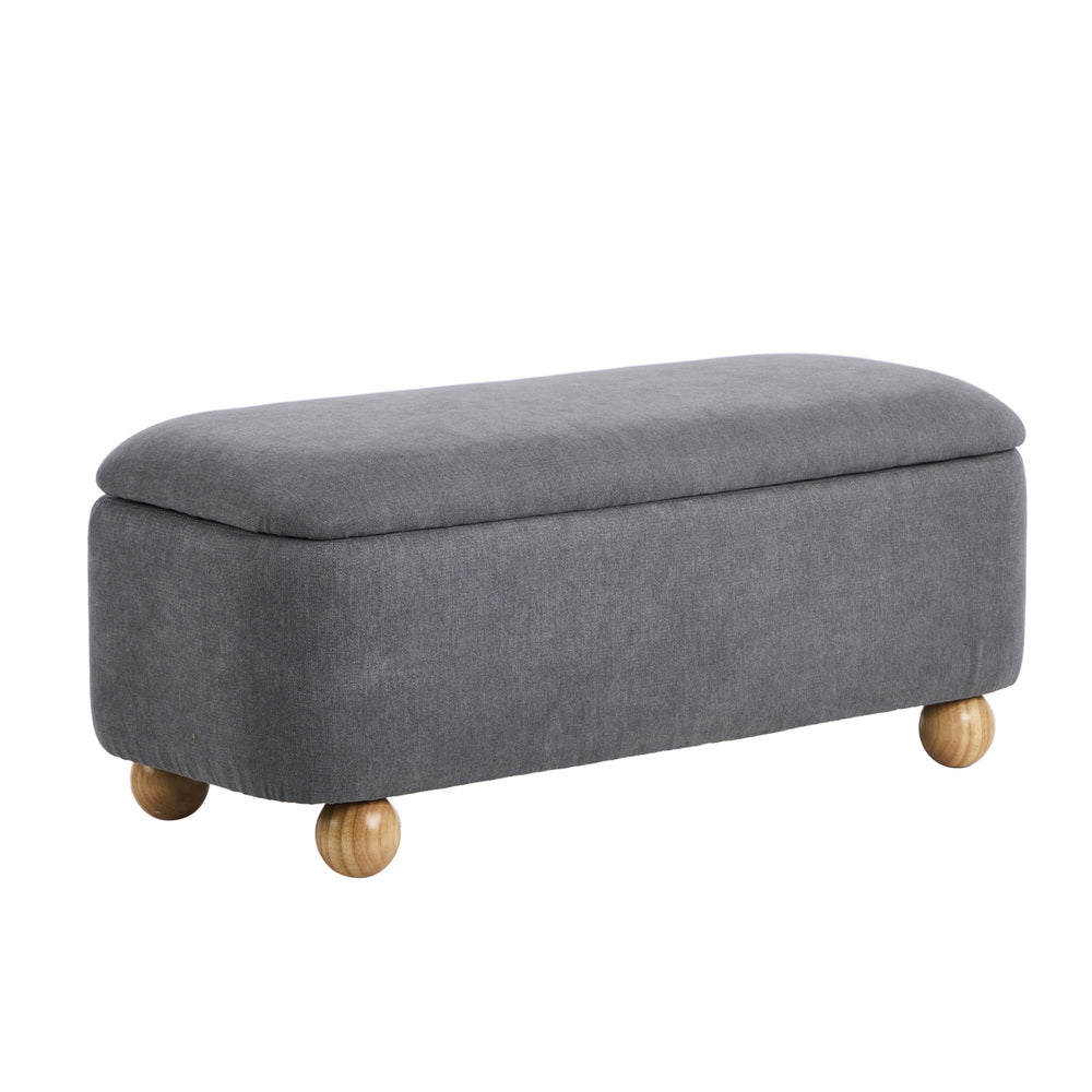 Oikiture Storage Ottoman Foot Stool Linen Couch Bench Blanket Box-Ottoman-PEROZ Accessories