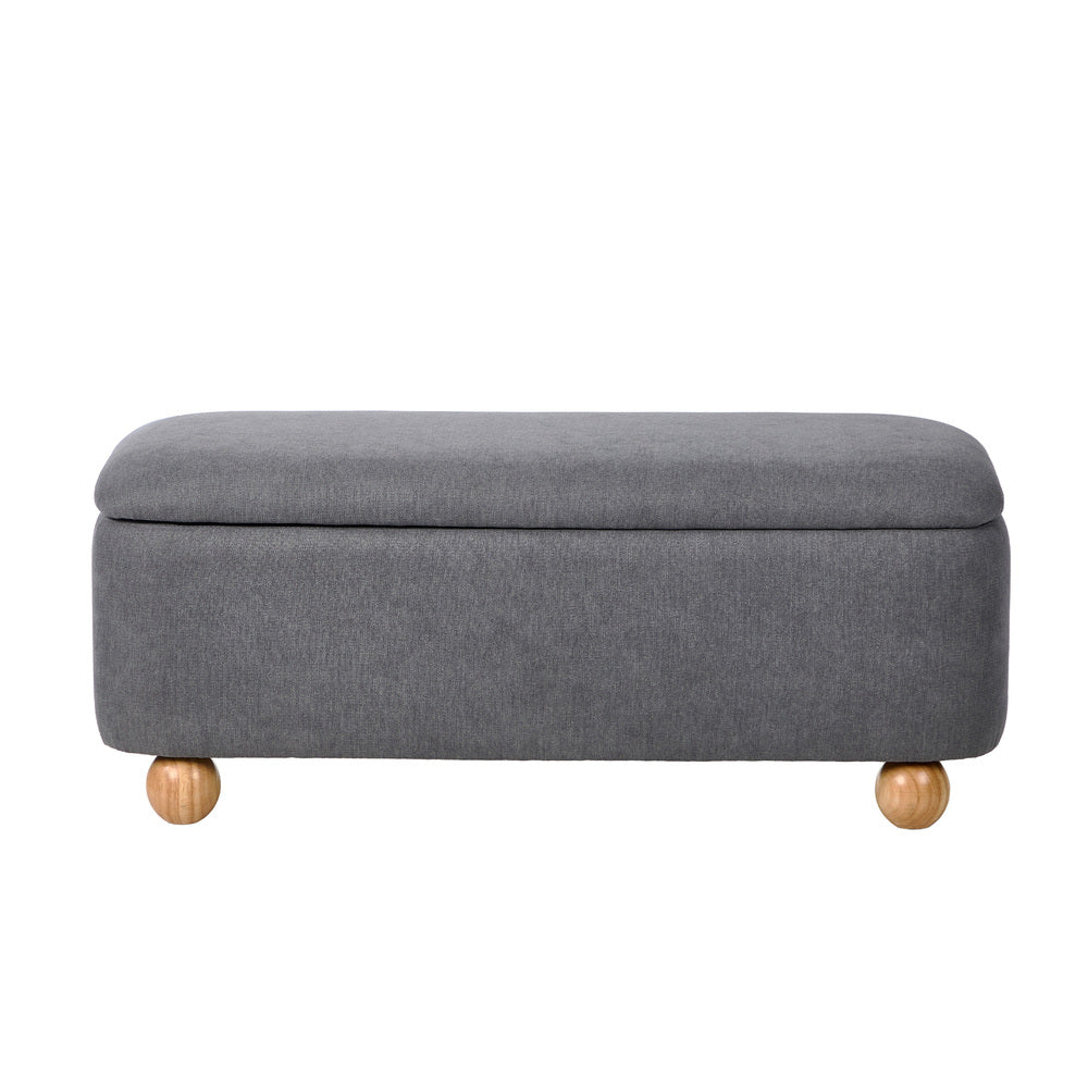 Oikiture Storage Ottoman Foot Stool Linen Couch Bench Blanket Box-Ottoman-PEROZ Accessories