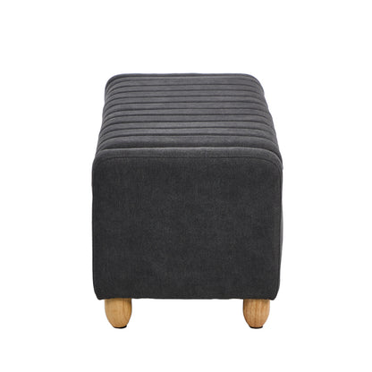 Oikiture Storage Ottoman Couch Footstool Linen Toy Chest Bench Grey-Ottoman-PEROZ Accessories