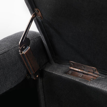 Oikiture Storage Ottoman Couch Footstool Linen Toy Chest Bench Grey-Ottoman-PEROZ Accessories