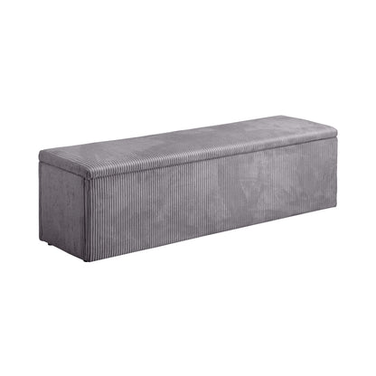 Oikiture Storage Ottoman Blanket Box XL Polyester Grey-Ottoman-PEROZ Accessories