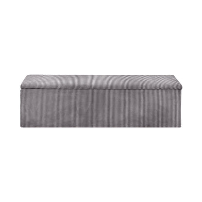 Oikiture Storage Ottoman Blanket Box XL Polyester Grey-Ottoman-PEROZ Accessories