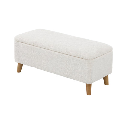 Oikiture Storage Ottoman, 97 x 40 x 40 Footrest Stool Bench Padded Seat Storage Box Home Bedroom Furniture-Ottoman-PEROZ Accessories
