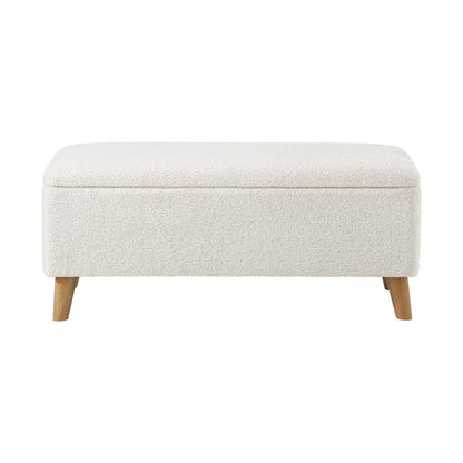 Oikiture Storage Ottoman, 97 x 40 x 40 Footrest Stool Bench Padded Seat Storage Box Home Bedroom Furniture-Ottoman-PEROZ Accessories