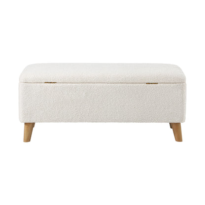 Oikiture Storage Ottoman, 97 x 40 x 40 Footrest Stool Bench Padded Seat Storage Box Home Bedroom Furniture-Ottoman-PEROZ Accessories