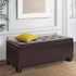 Artiss Storage Ottoman Blanket Box 97cm Leather Brown-Ottomans-PEROZ Accessories