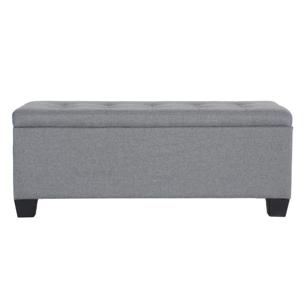 Artiss Storage Ottoman Blanket Box 97cm Linen Grey-Furniture &gt; Bedroom-PEROZ Accessories