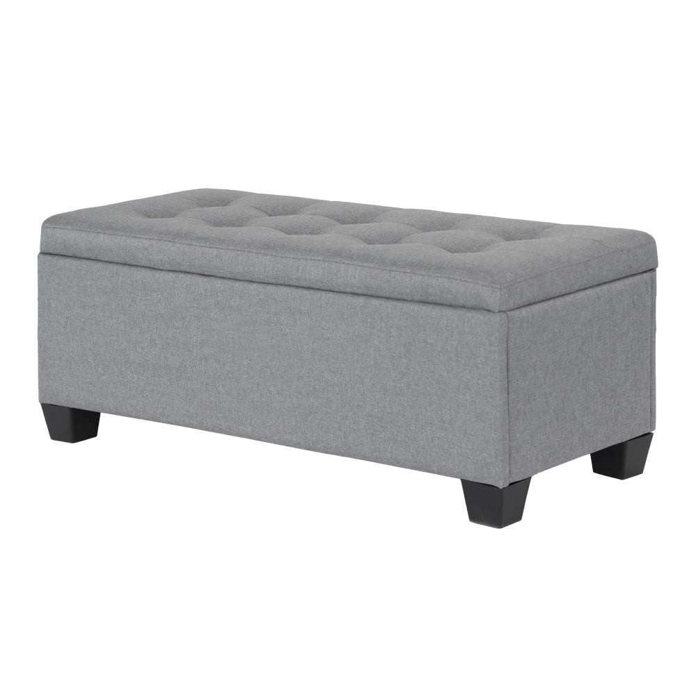 Artiss Storage Ottoman Blanket Box 97cm Linen Grey-Furniture &gt; Bedroom-PEROZ Accessories
