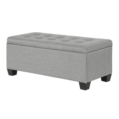 Artiss Storage Ottoman Blanket Box 97cm Linen Light Grey-Ottomans-PEROZ Accessories