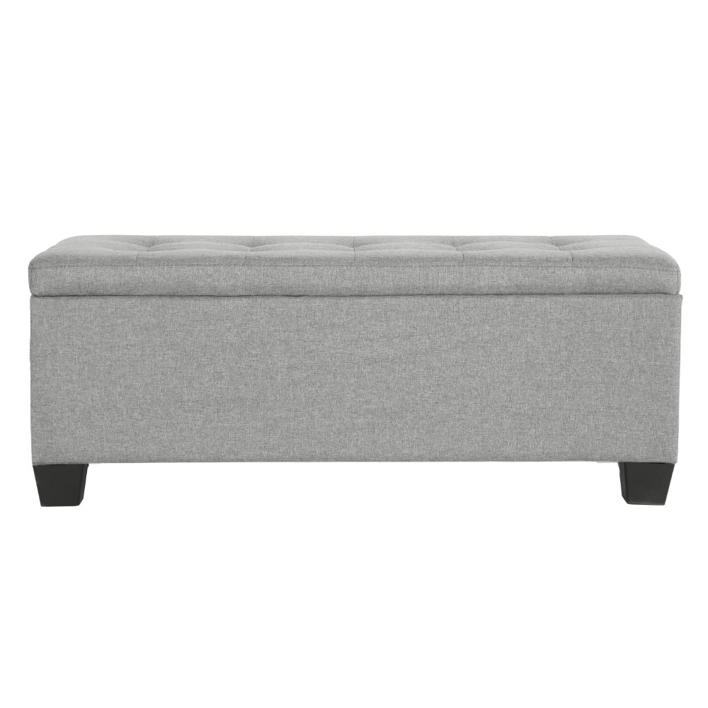 Artiss Storage Ottoman Blanket Box 97cm Linen Light Grey-Ottomans-PEROZ Accessories