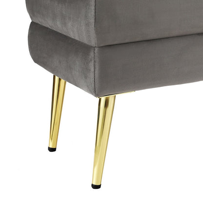 Artiss Ottoman Storage Foot Stool Velvet Grey-Furniture &gt; Living Room-PEROZ Accessories