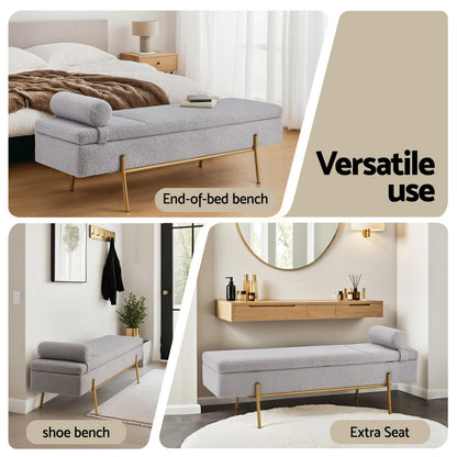 Artiss Storage Ottoman Bed 140cm Pillow Foot Stool-Furniture &gt; Living Room &gt; Ottomans &amp; Footstools-PEROZ Accessories