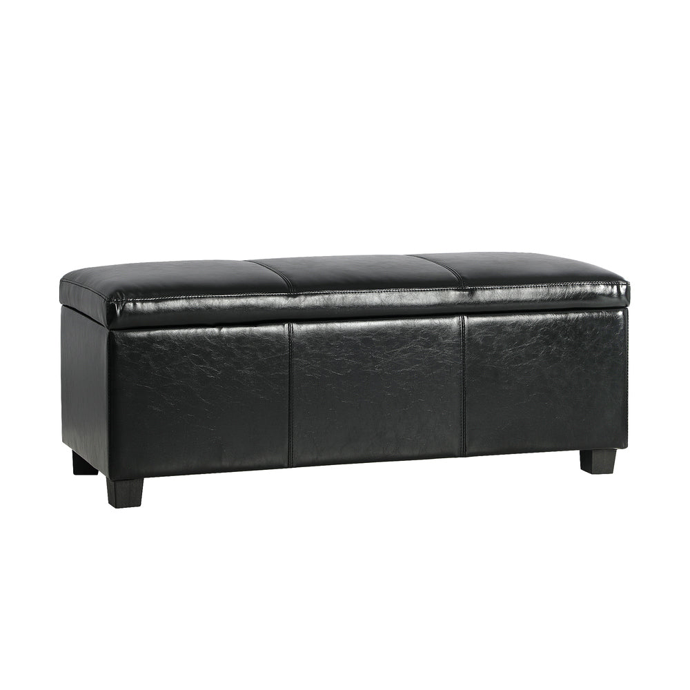 Oikiture Storage Ottoman Blanket Box PU Leather Arm Foot Stool Couch Large-Ottomans-PEROZ Accessories