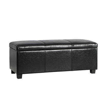 Oikiture Storage Ottoman Blanket Box PU Leather Arm Foot Stool Couch Large-Ottomans-PEROZ Accessories