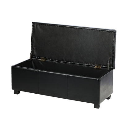 Oikiture Storage Ottoman Blanket Box PU Leather Arm Foot Stool Couch Large-Ottomans-PEROZ Accessories