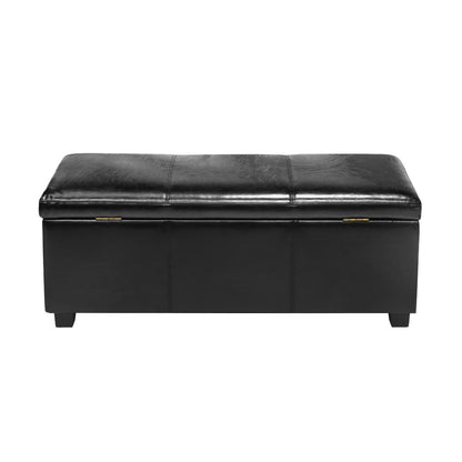 Oikiture Storage Ottoman Blanket Box PU Leather Arm Foot Stool Couch Large-Ottomans-PEROZ Accessories
