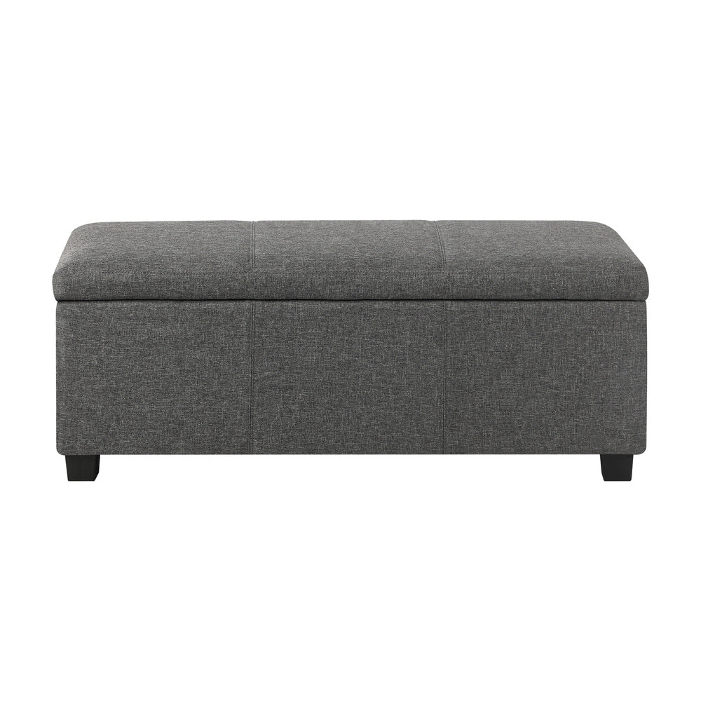 Oikiture Storage Ottoman Blanket Box Linen Fabric Arm Foot Stool Couch Large-Ottomans-PEROZ Accessories