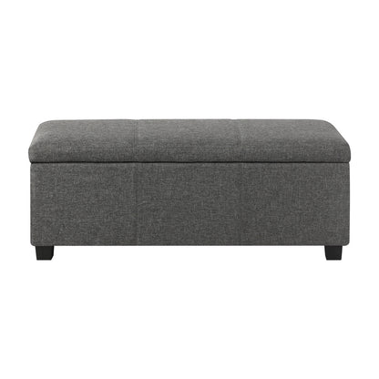 Oikiture Storage Ottoman Blanket Box Linen Fabric Arm Foot Stool Couch Large-Ottomans-PEROZ Accessories