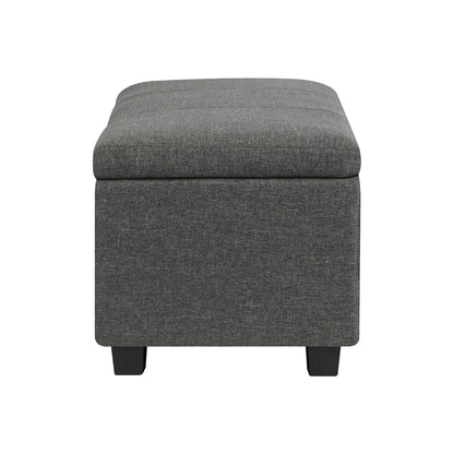 Oikiture Storage Ottoman Blanket Box Linen Fabric Arm Foot Stool Couch Large-Ottomans-PEROZ Accessories