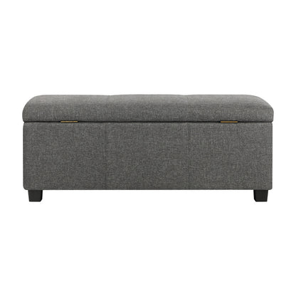 Oikiture Storage Ottoman Blanket Box Linen Fabric Arm Foot Stool Couch Large-Ottomans-PEROZ Accessories