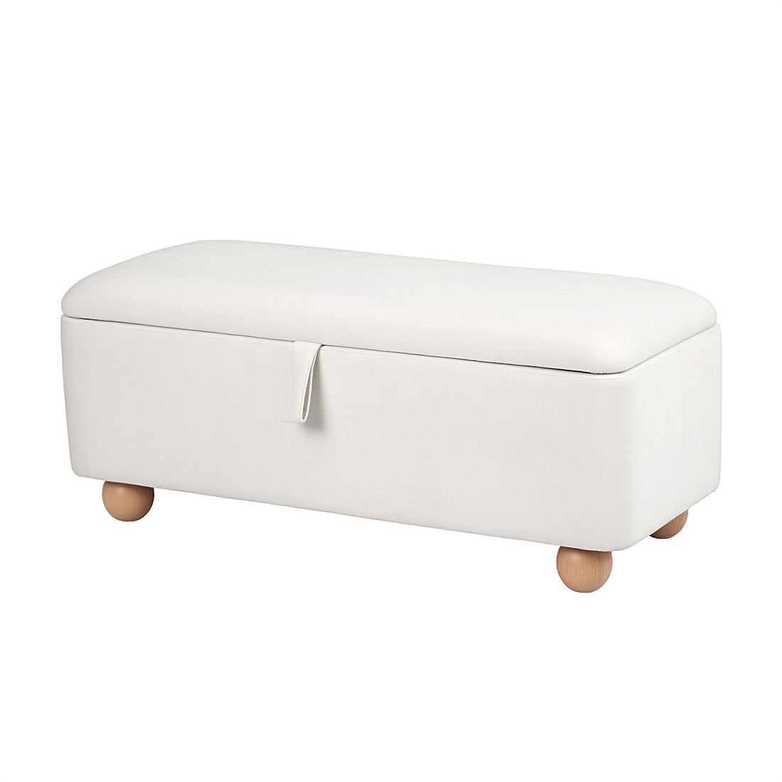 Artiss Storage Ottoman Hidden Bench Velvet Blanket Box Beige 97cm-Furniture > Living Room > Ottomans &amp; Footstools-PEROZ Accessories