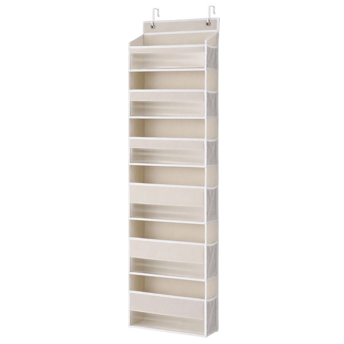 Artiss Over Door Storage Hanger Pantry 6-Tier 12 Pockets Fabric Organiser Beige-Home &amp; Garden > Storage > Clothing &amp; Wardrobe Storage-PEROZ Accessories