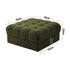 Oikiture 1 Seater Boucle Modular Ottoman Armless TOFU Green-Sofa-PEROZ Accessories