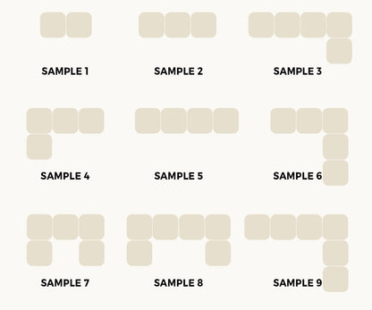 Oikiture 1 Seater Boucle Modular Ottoman Armless TOFU Green-Sofa-PEROZ Accessories