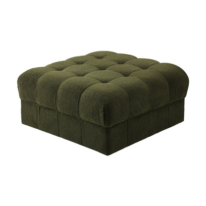 Oikiture 1 Seater Boucle Modular Ottoman Armless TOFU Green-Sofa-PEROZ Accessories