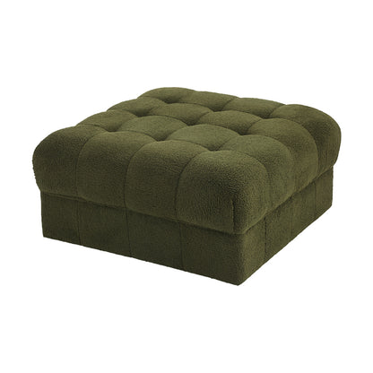 Oikiture 1 Seater Boucle Modular Ottoman Armless TOFU Green-Sofa-PEROZ Accessories