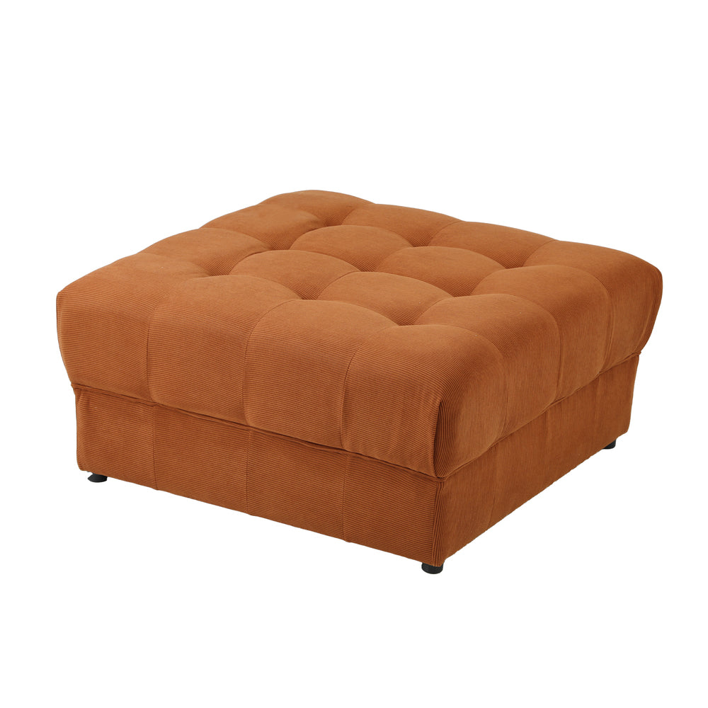 Oikiture 1 Seater Velvet Modular Ottoman Armless TOFU Brown-Armchair-PEROZ Accessories