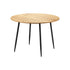 Oikiture 110cm Round Dining Table With Metal Legs Wooden Black-Dining Table-PEROZ Accessories