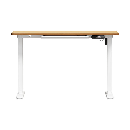 Oikiture 120CM Electric Standing Desk with Drawer Height Adjustable White &amp; Oak-Standing Desk-PEROZ Accessories
