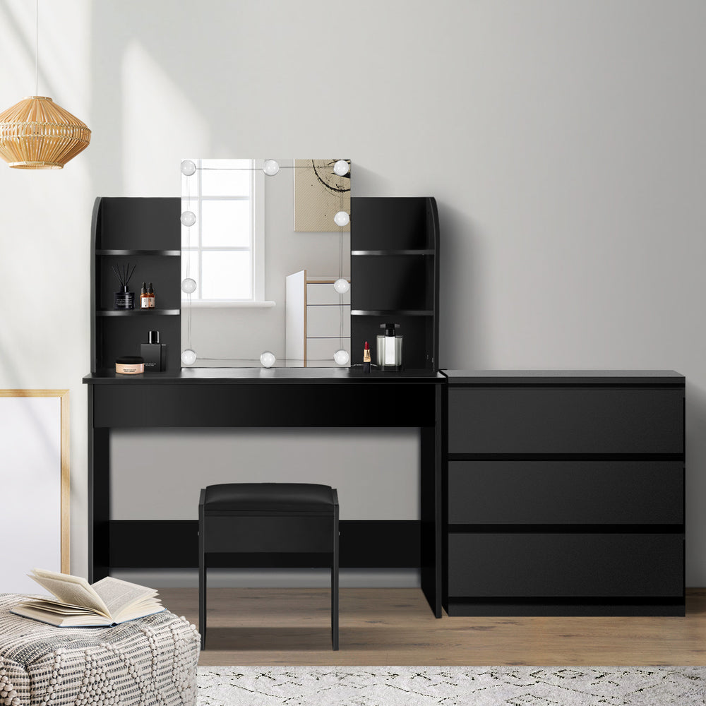 Oikiture 120cm Rectangle Dining Table with 4PCS Dining Chairs Leather Black-Dining Sets-PEROZ Accessories