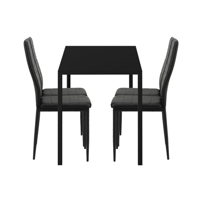 Oikiture 120cm Rectangle Dining Table with 4PCS Dining Chairs Wooden Black-Dining Set-PEROZ Accessories