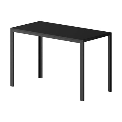 Oikiture 120cm Rectangular Dining Table with Metal Leg Black-Dining Table-PEROZ Accessories