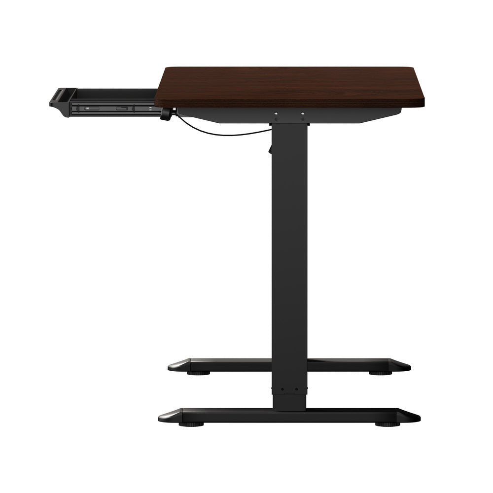 Oikiture 140cm Electric Standing Desk With Drawer Adjustable Black-Standing Desk-PEROZ Accessories