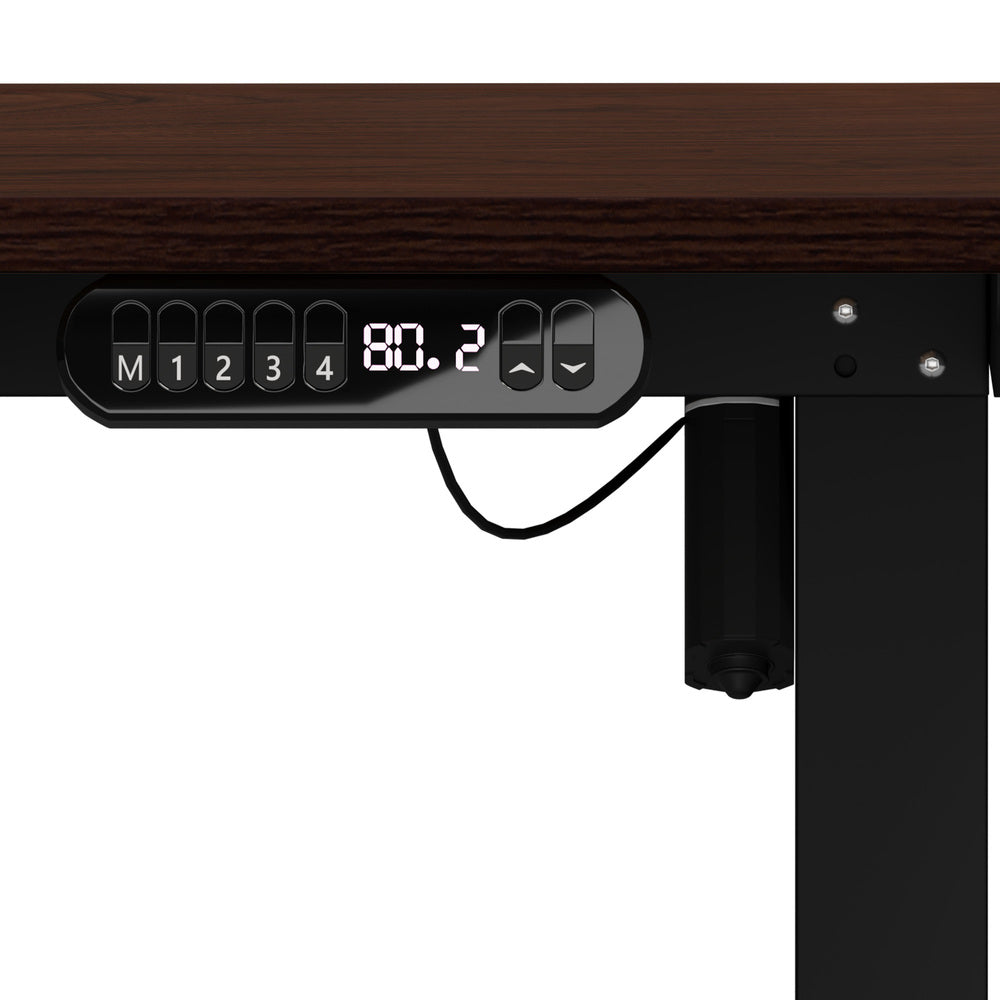 Oikiture 140cm Electric Standing Desk With Drawer Adjustable Black-Standing Desk-PEROZ Accessories