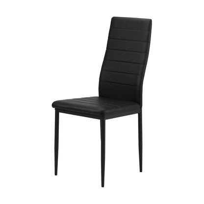 Oikiture 140cm Rectangle Dining Table with 6PCS Dining Chairs Marble White &amp; Black-Dining Set-PEROZ Accessories