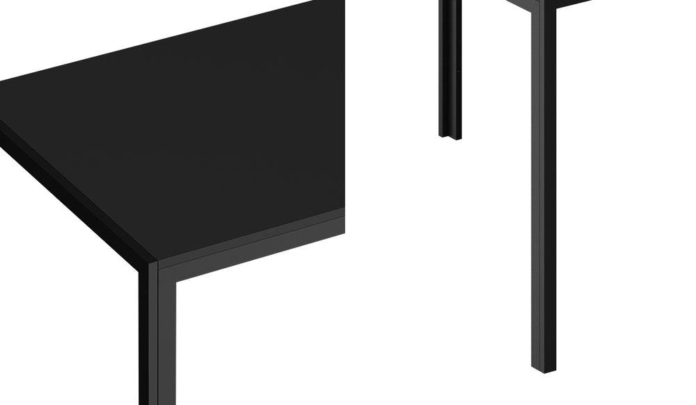 Oikiture 140cm Rectangular Dining Table with Metal Leg Black-Dining Table-PEROZ Accessories