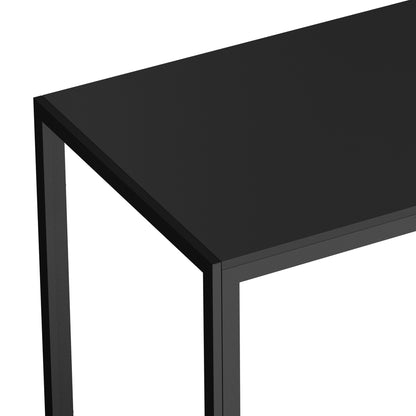 Oikiture 140cm Rectangular Dining Table with Metal Leg Black-Dining Table-PEROZ Accessories