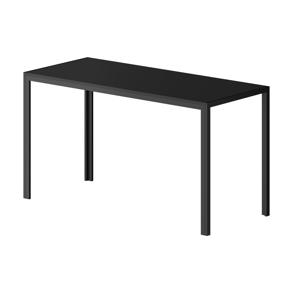 Oikiture 140cm Rectangular Dining Table with Metal Leg Black-Dining Table-PEROZ Accessories