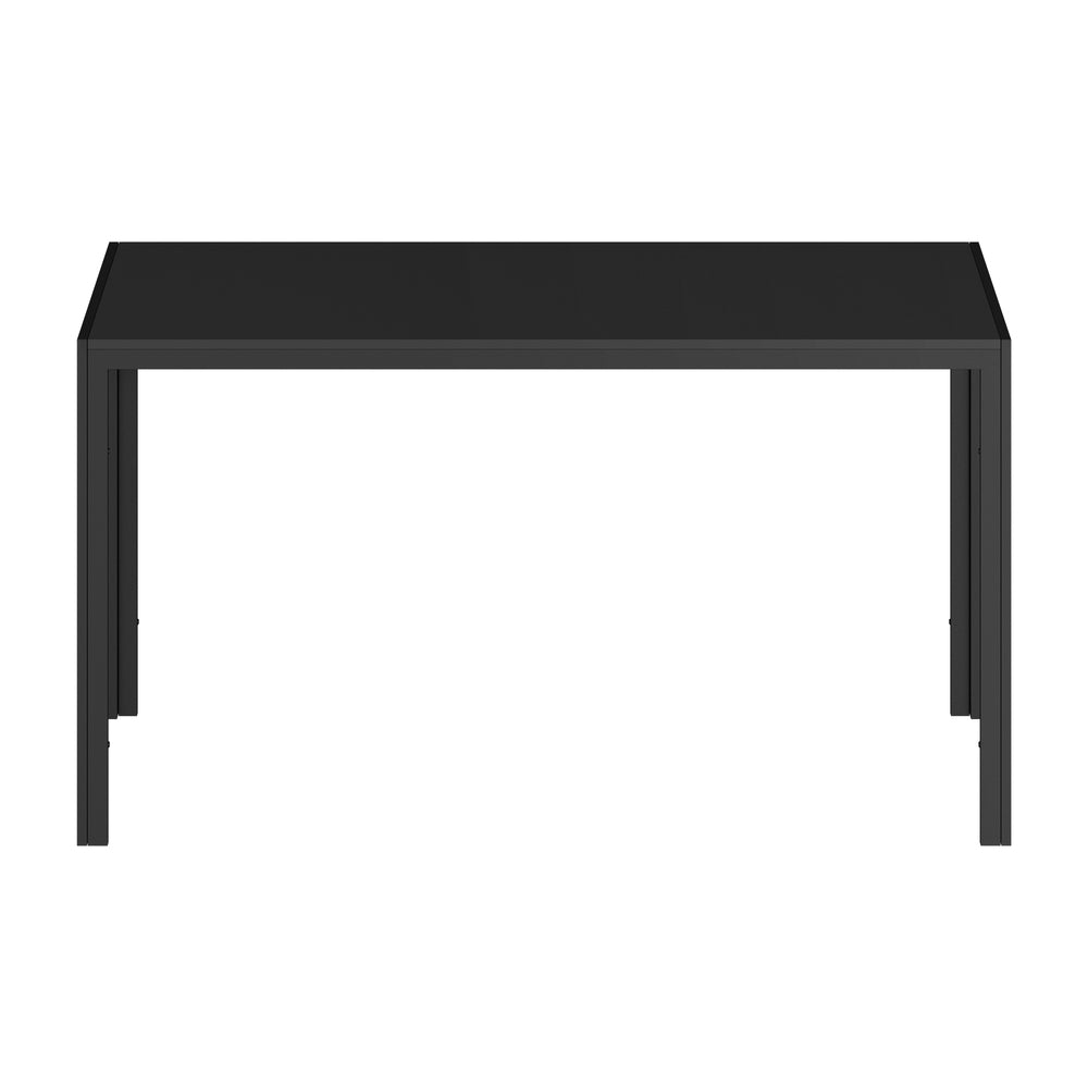 Oikiture 140cm Rectangular Dining Table with Metal Leg Black-Dining Table-PEROZ Accessories