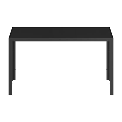 Oikiture 140cm Rectangular Dining Table with Metal Leg Black-Dining Table-PEROZ Accessories