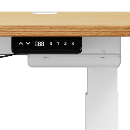 Oikiture 150cm Electric Standing Desk with Drawer Adjustable Oak White-Standing Desk-PEROZ Accessories