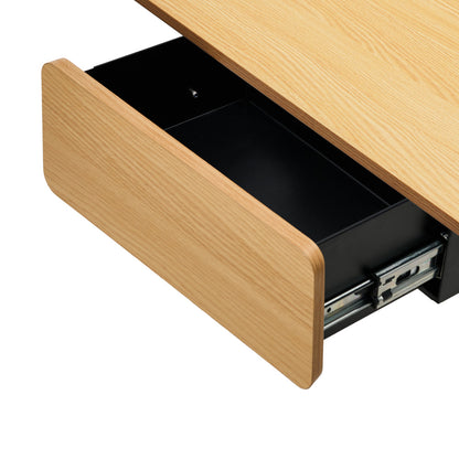 Oikiture 160cm Electric Standing Desk with Drawer Adjustable Oak Black-Standing Desk-PEROZ Accessories