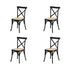Oikiture 160cm Extendable Dining Table with 4PCS Dining Chairs Geometric Black-Dining Set-PEROZ Accessories