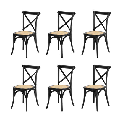 Oikiture 160cm Extendable Dining Table with 6PCS Dining Chairs Geometric Black-Dining Set-PEROZ Accessories